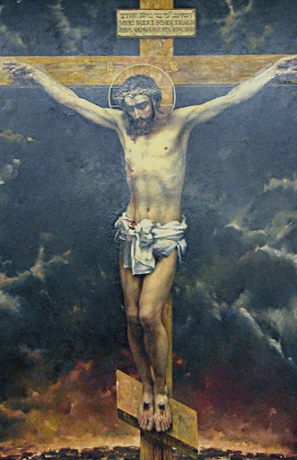 Jezus na Krzyżu w cierpieniu